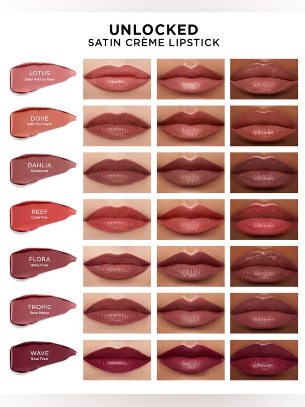 Hourglass Wave Unlocked Satin Creme Lipstick- rose plum, ultra hydrating, vegan - Picture 5 of 9